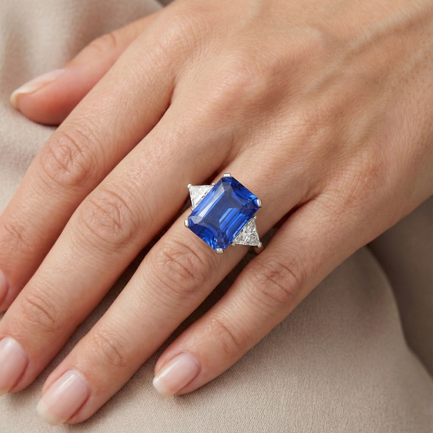 6 Carati Zaffiro Pietra Anello