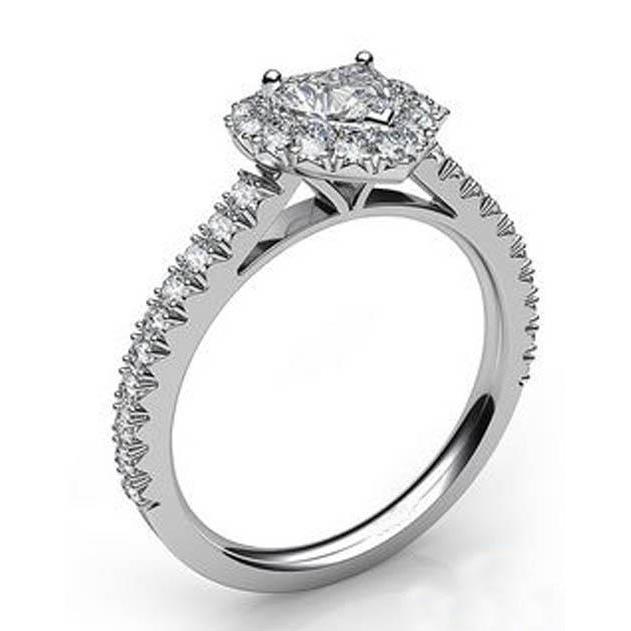 6.25 Carati Taglio Cuore Con Accento Genuino Diamante Anello Halo Gioielli Scintillanti