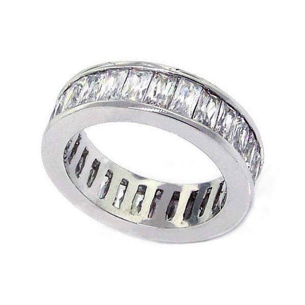 7.35 Carati. Radiant Cut Genuino Diamond Eternity Fidanzamento Gruppo Musicale Gold