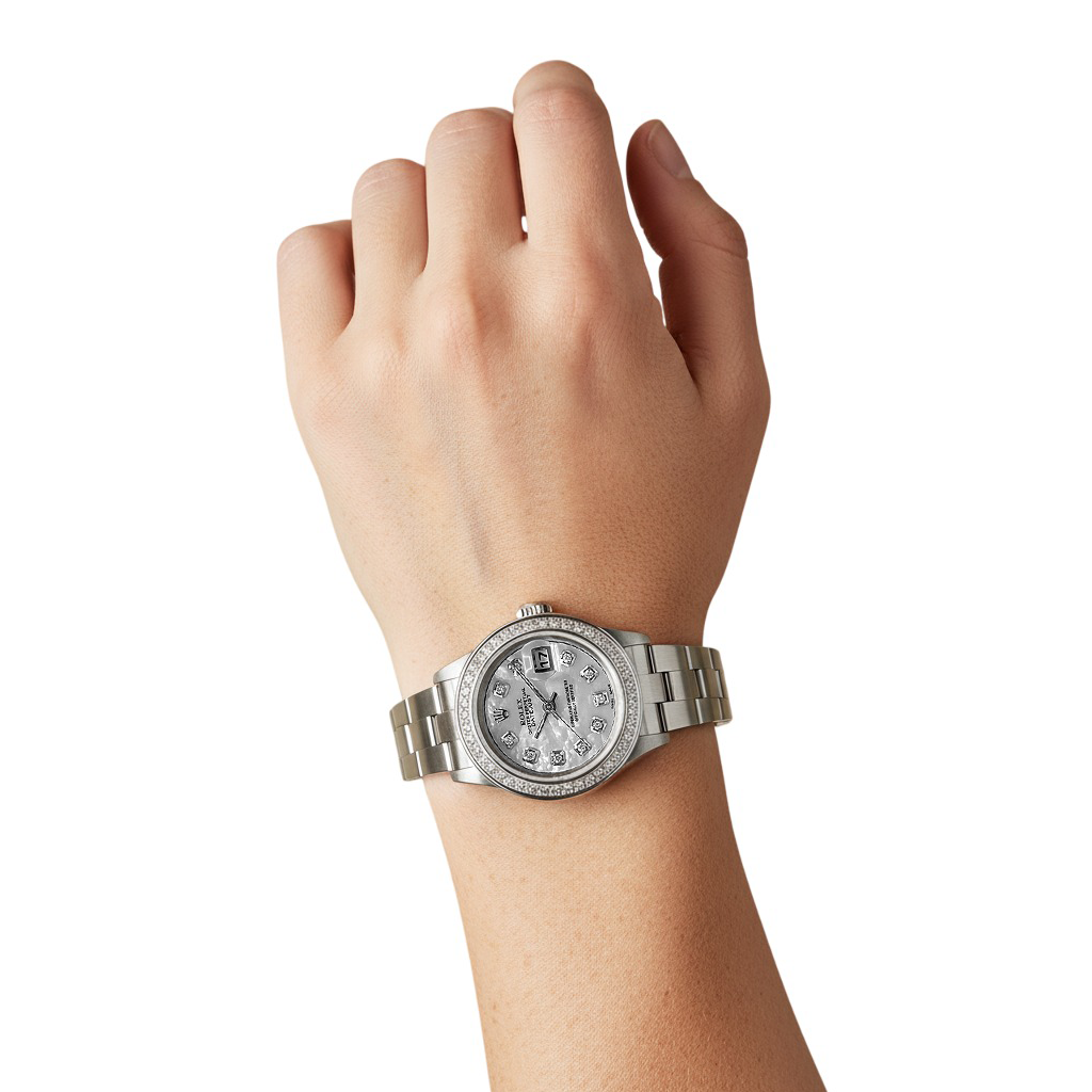Orologio da uomo Rolex Datejust da 31 mm in acciaio inossidabile con quadrante in madreperla e diamanti