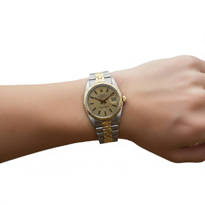 Orologio Rolex Datejust 31mm bastoncino da champagne bicolore
