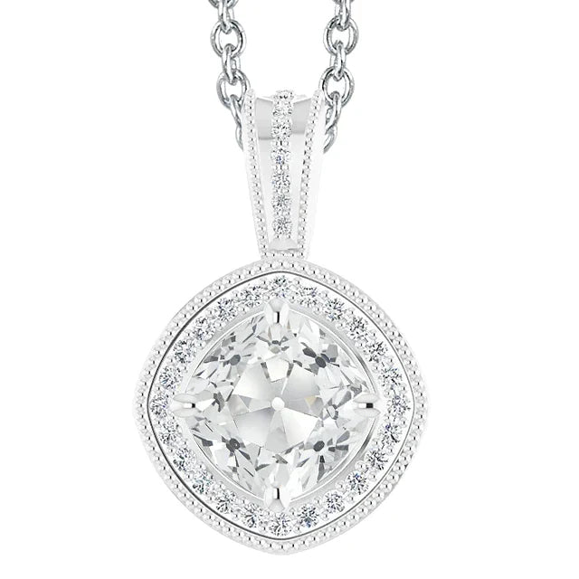 Diamante Fine Pendente a Goccia 5-carati Oro 14 Carati Bianco – vista principale