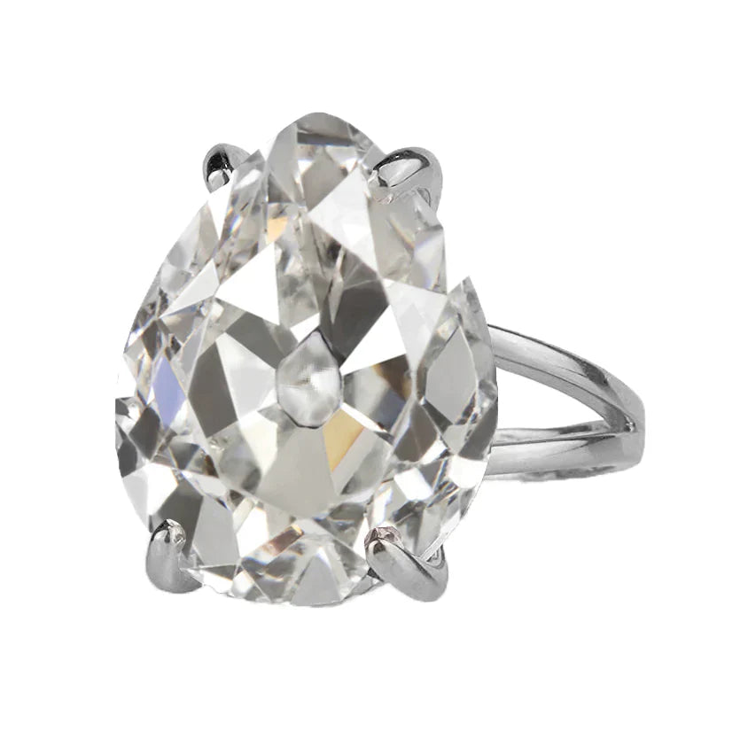 Diamante Taglio Old Mine Solitario di Fidanzamento in Oro Bianco 14K – vista principale