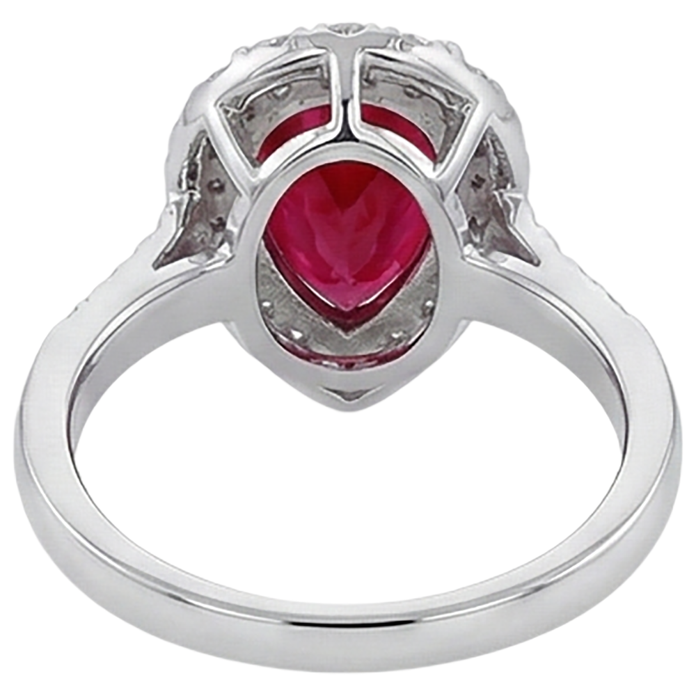 9.50 carati rubino con accenti diamante anello nuziale oro bianco 14k