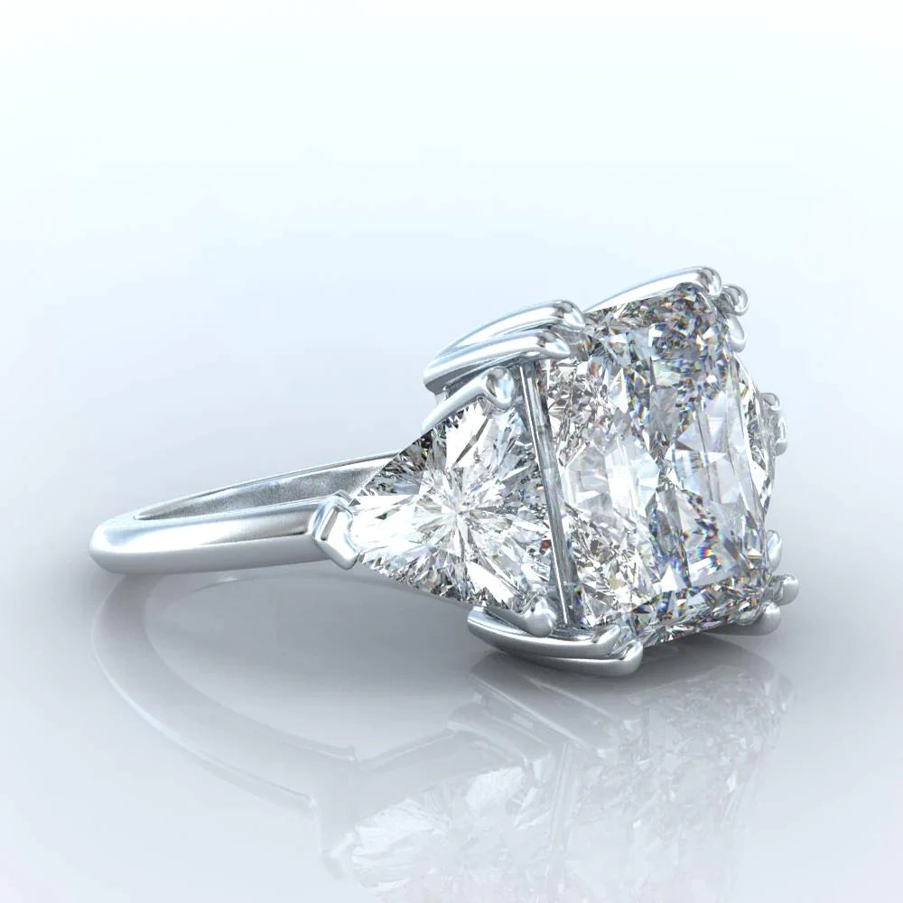 9 Carati Radiante Trilliant Anello Di Vero Diamante