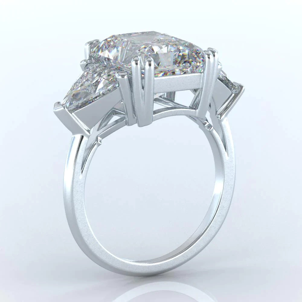 9 Carati Radiante Trilliant Anello Di Vero Diamante