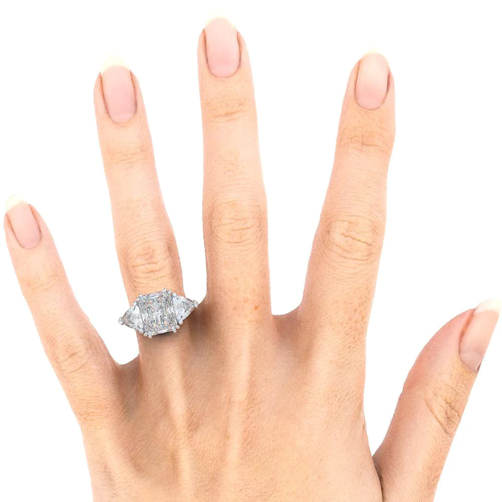 9 Carati Radiante Trilliant Anello Di Vero Diamante