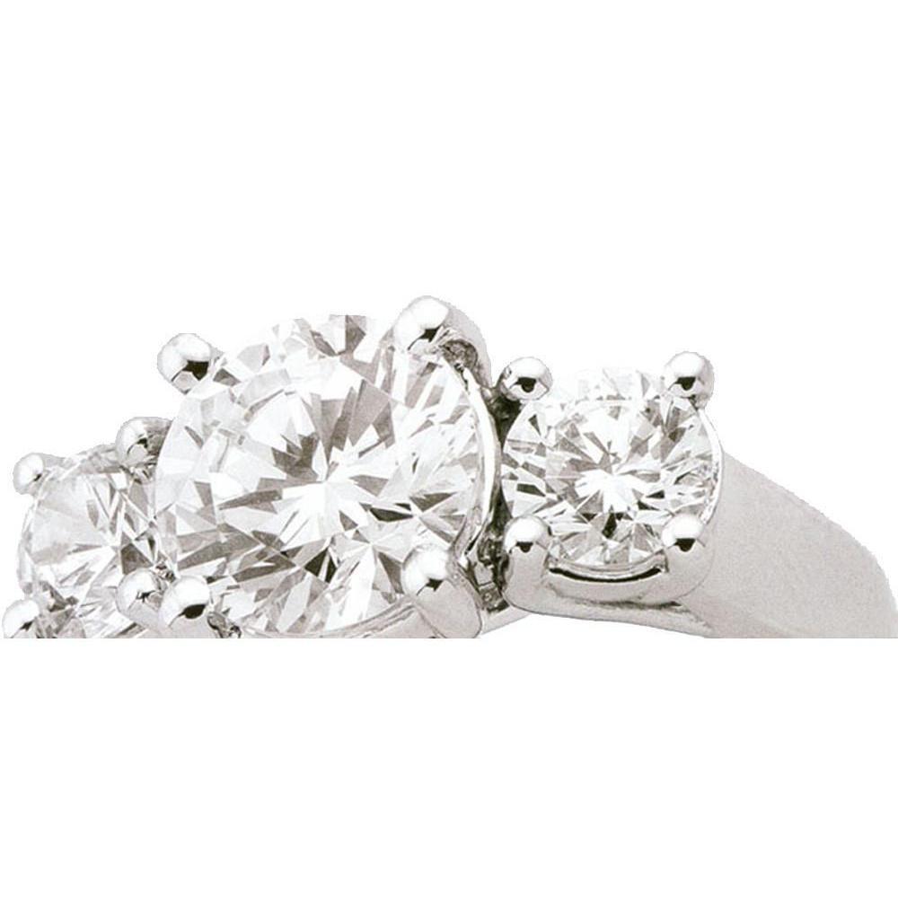 Anelli Di Genuino Diamanti Lucida Da 2.01 Carati In Oro Bianco 3 Pietre