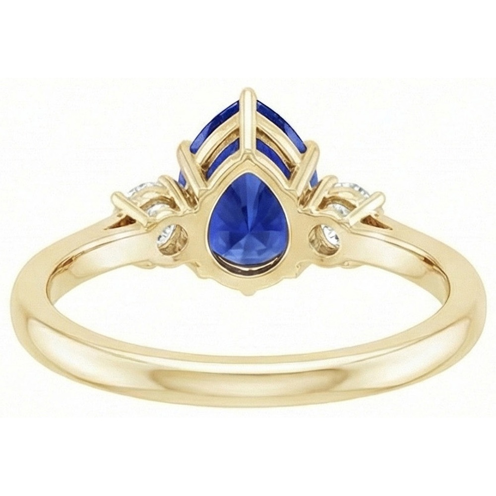 vero pear diamante 4.25carati anello su bianco