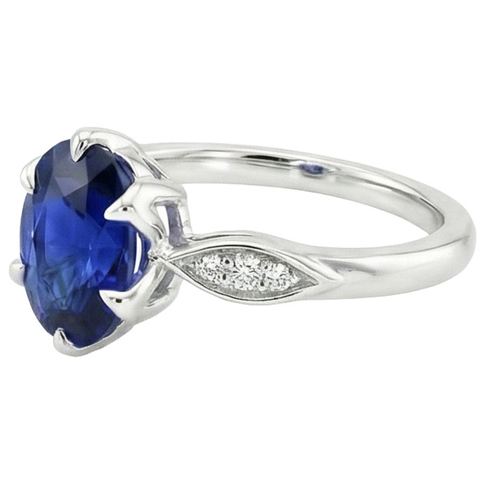 vero round diamante 3.50carati anello su bianco