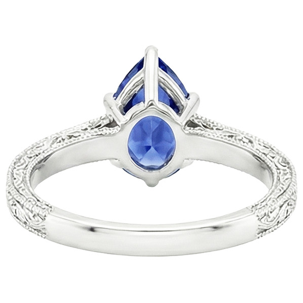 vero pear diamante 4.25carati anello vista dall'alto