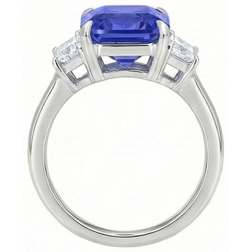 vero emerald diamante 5.50carati anello vista dall'alto