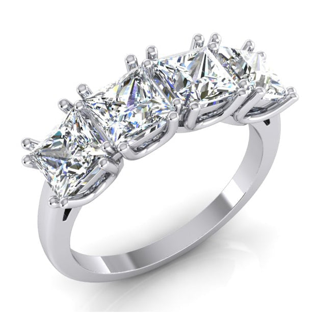 Anello Anniversario Princess Cut Naturale Diamond 3 Carati