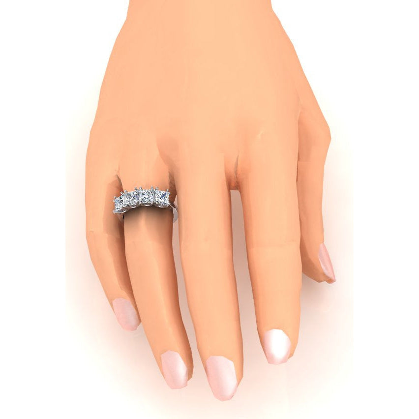 Anello Anniversario Princess Cut Naturale Diamond 3 Carati
