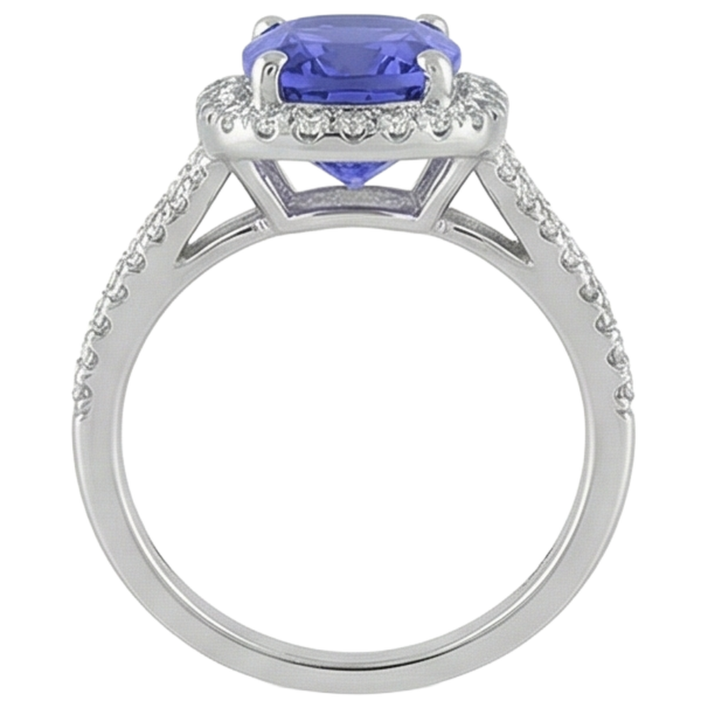 Anello Anniversario Tanzanite E Diamante 4.85 Carati