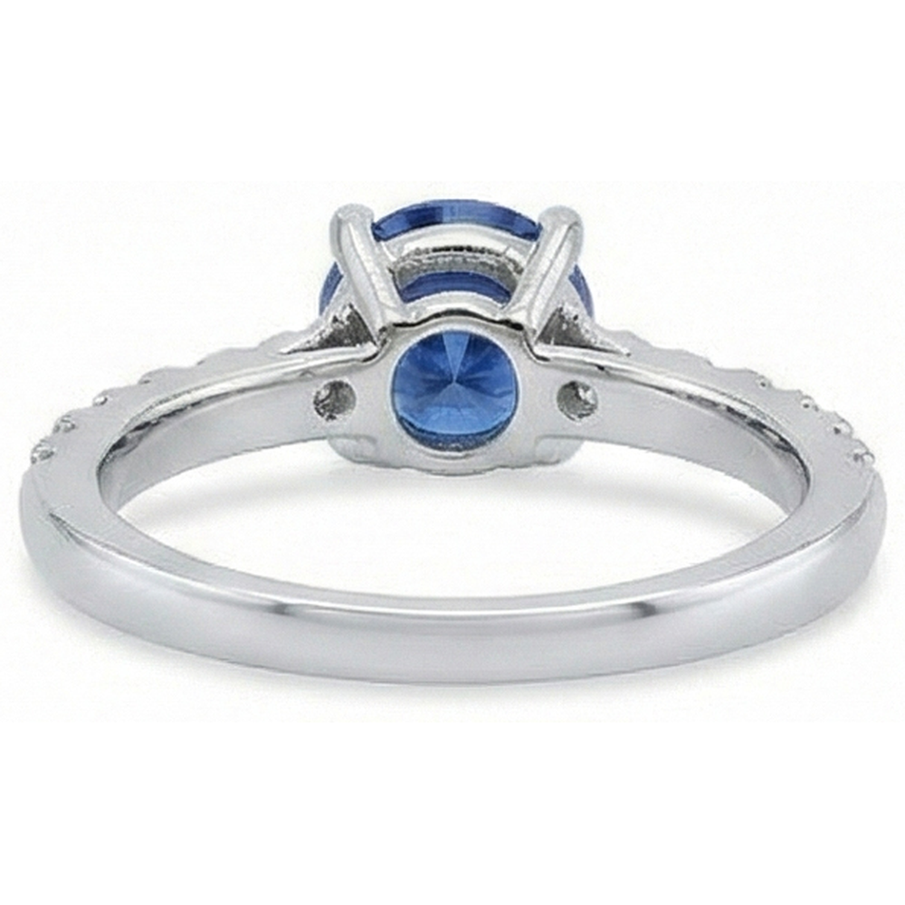 vero round diamante 3.30carati anello vista di profilo