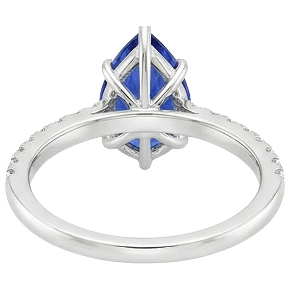vero pear diamante 5carati anello angolo laterale