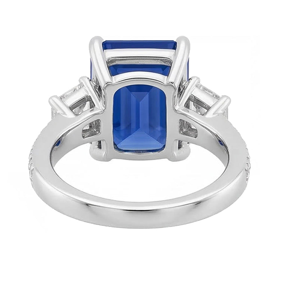 vero baguette diamante 3.50carati anello vista di profilo