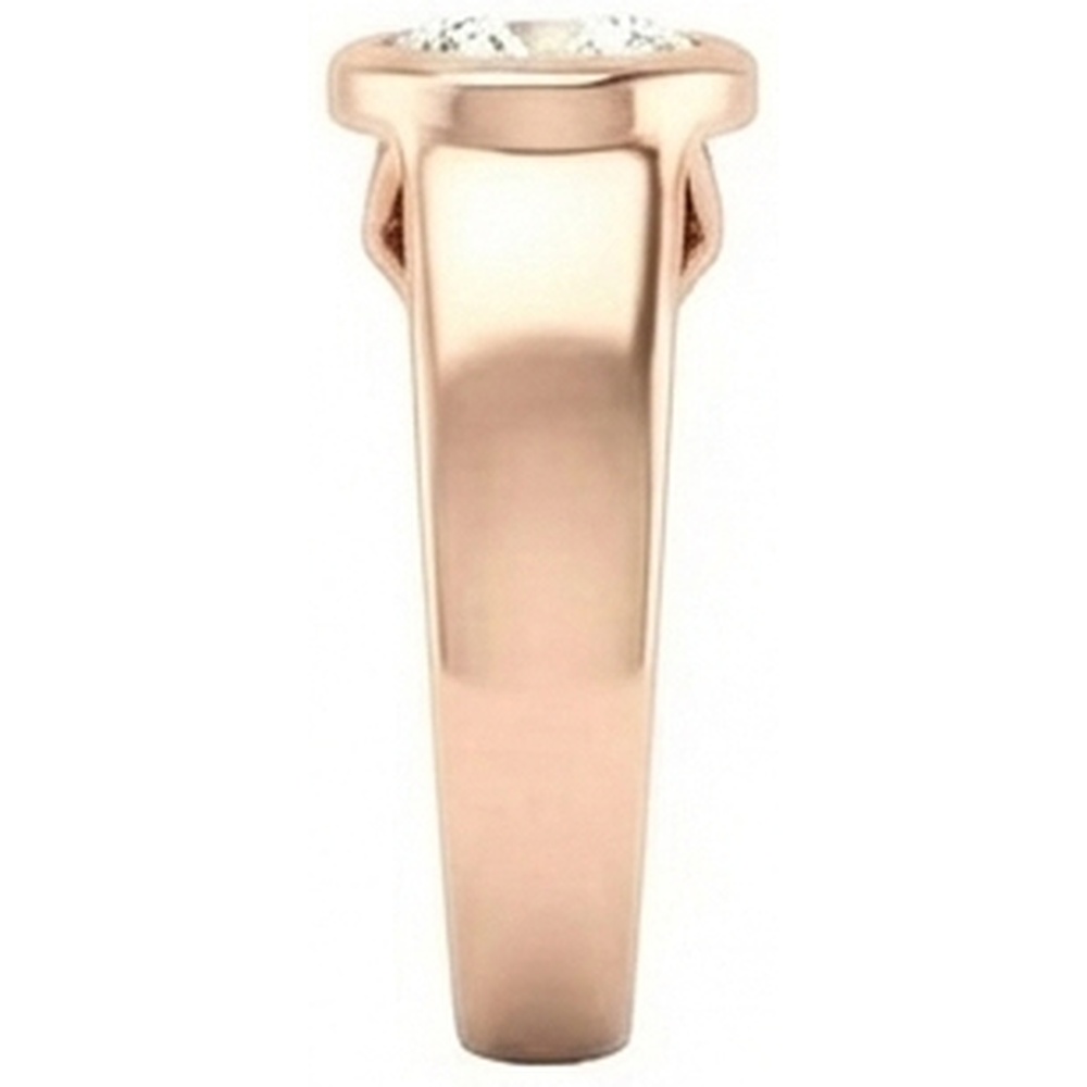 Anello Con 2 Genuino Diamanti Naturali Autentici ( non creati in laboratorio ) Solitario Rotondi Carati Nuovo E Oro Rosa