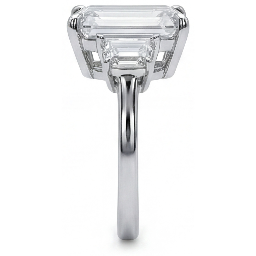 Anello Con Genuino Diamante Smeraldo 7 Carati
