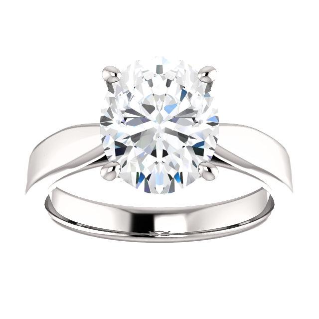 Anello Con Genuino Diamante Solitario Incastonato A Cattedrale Ovale 3,50 Carati