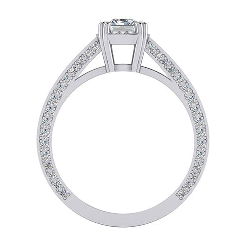 Anello Con Naturale Diamante A Taglio Radiante 2 Carati Set Cattedrale Oro 14K