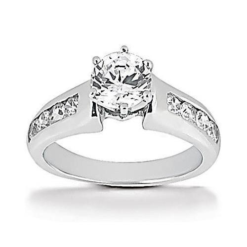 Anello Con Naturale Diamanti Rotondi Scintillanti Da 1.50 Carati Con Accenti