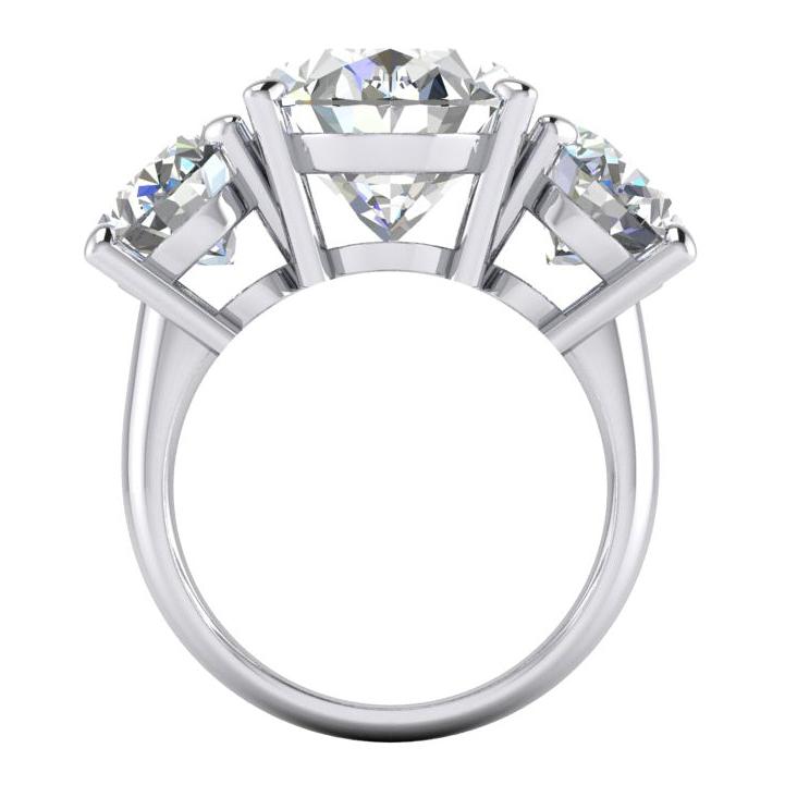 Anello Con Tre Pietre Vero Grande Diamante Ovale