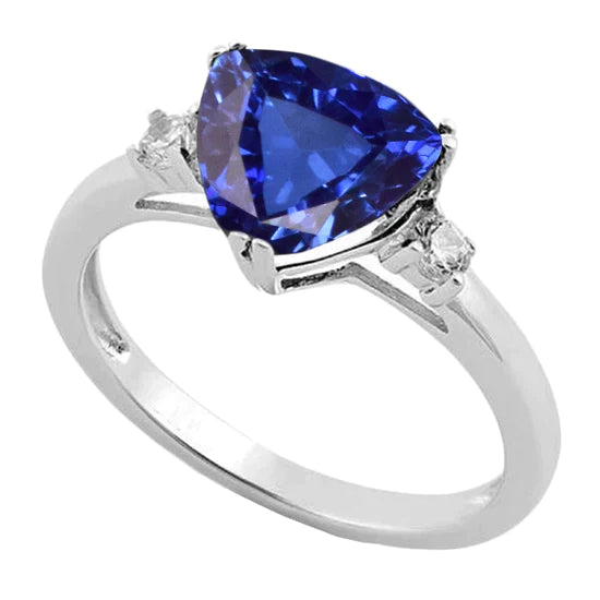 Anello Con Zaffiro Blu Vellutato