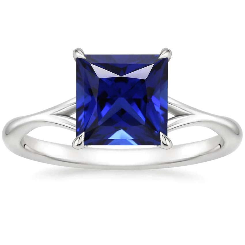 Anello Con Zaffiro Quadrato