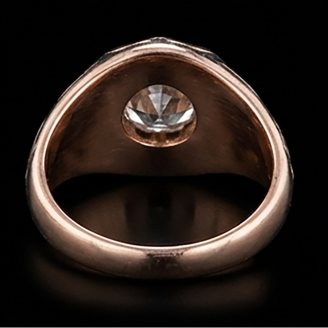 Anello Da Uomo Stile Fiore Solitario Zingara Da 2 Ct Con Vero Diamante Naturale Autentico ( non creato in laboratorio ) Rotondo Vecchia Miniera