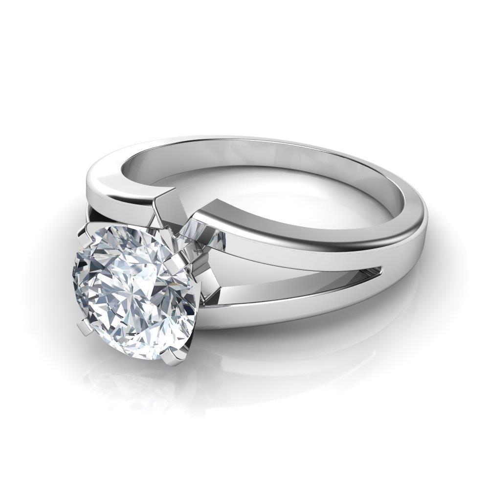 Anello Di Anniversario Con Genuino Diamante Solitario Scintillante Da 2.50 Carati