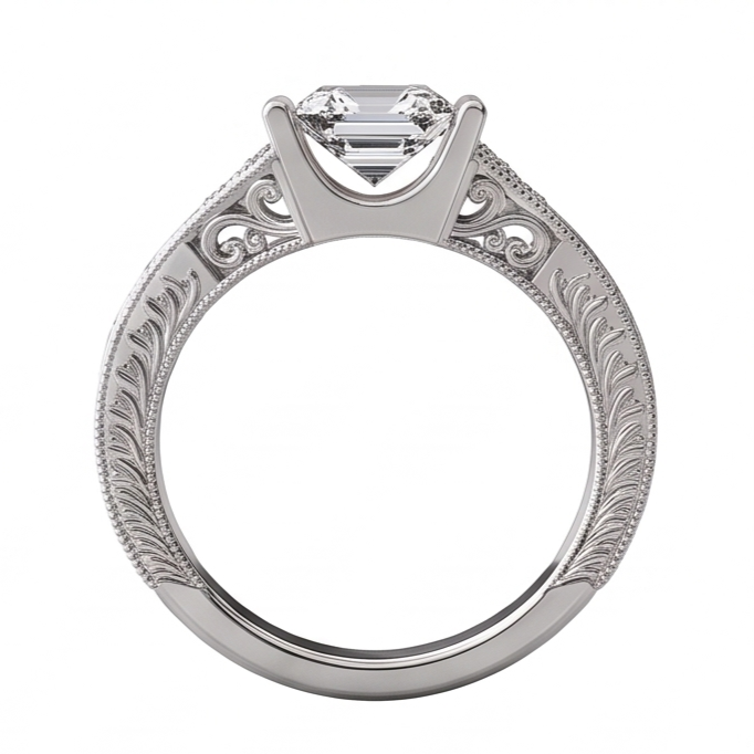 Anello Di Anniversario Di Naturale Diamante Naturale Autentico ( non creato in laboratorio ) Stile Antico Gioielli Personalizzati 2,25 Carati