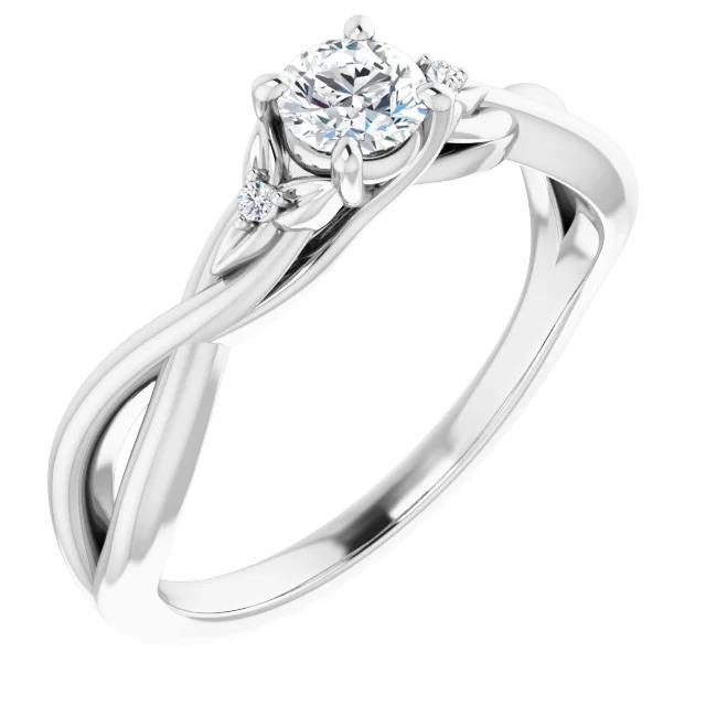 Anello Di Fidanzamento Con 3 Naturale Diamanti In Pietra 0.54 Carati Twist Style Gioielli Da Donna