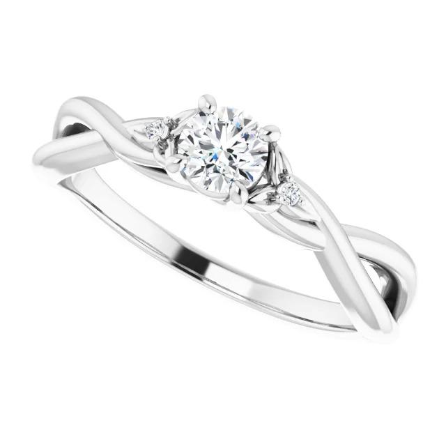 Anello Di Fidanzamento Con 3 Naturale Diamanti In Pietra 0.54 Carati Twist Style Gioielli Da Donna