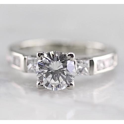 Anello Di Fidanzamento Con 3 Pietre Di Naturale Diamanti 1.50 Carati