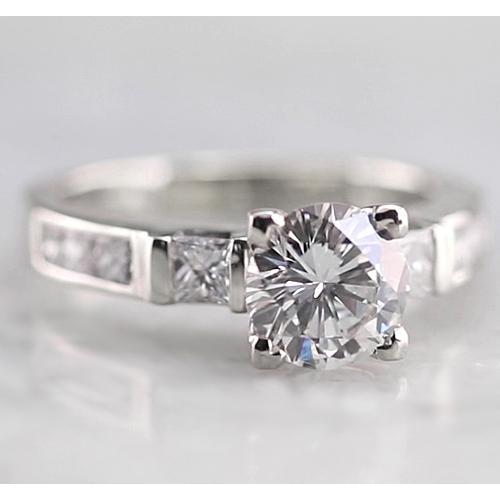 Anello Di Fidanzamento Con 3 Pietre Di Naturale Diamanti 1.50 Carati