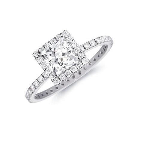 Anello Di Fidanzamento Con Anello Di Fidanzamento In Oro Bianco 14K Con Naturale Diamanti Da 4.50 Ct