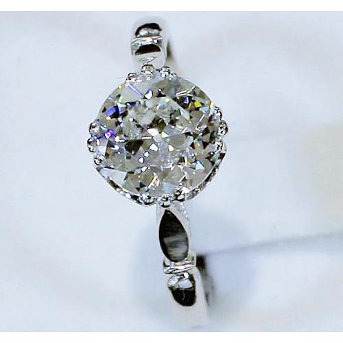Anello Di Fidanzamento Con Diamante Reale Da 2,50 Carati, Solitario Vecchio Minatore, Gioielli 14 Carati