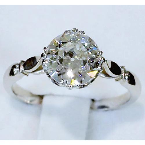 Anello Di Fidanzamento Con Diamante Reale Da 2,50 Carati, Solitario Vecchio Minatore, Gioielli 14 Carati