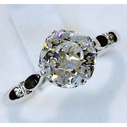 Anello Di Fidanzamento Con Diamante Reale Da 2,50 Carati, Solitario Vecchio Minatore, Gioielli 14 Carati