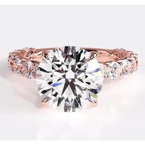 Anello Di Fidanzamento Con Diamante Reale Da 6,40 Carati Gioielli Da Donna in Oro Rosa