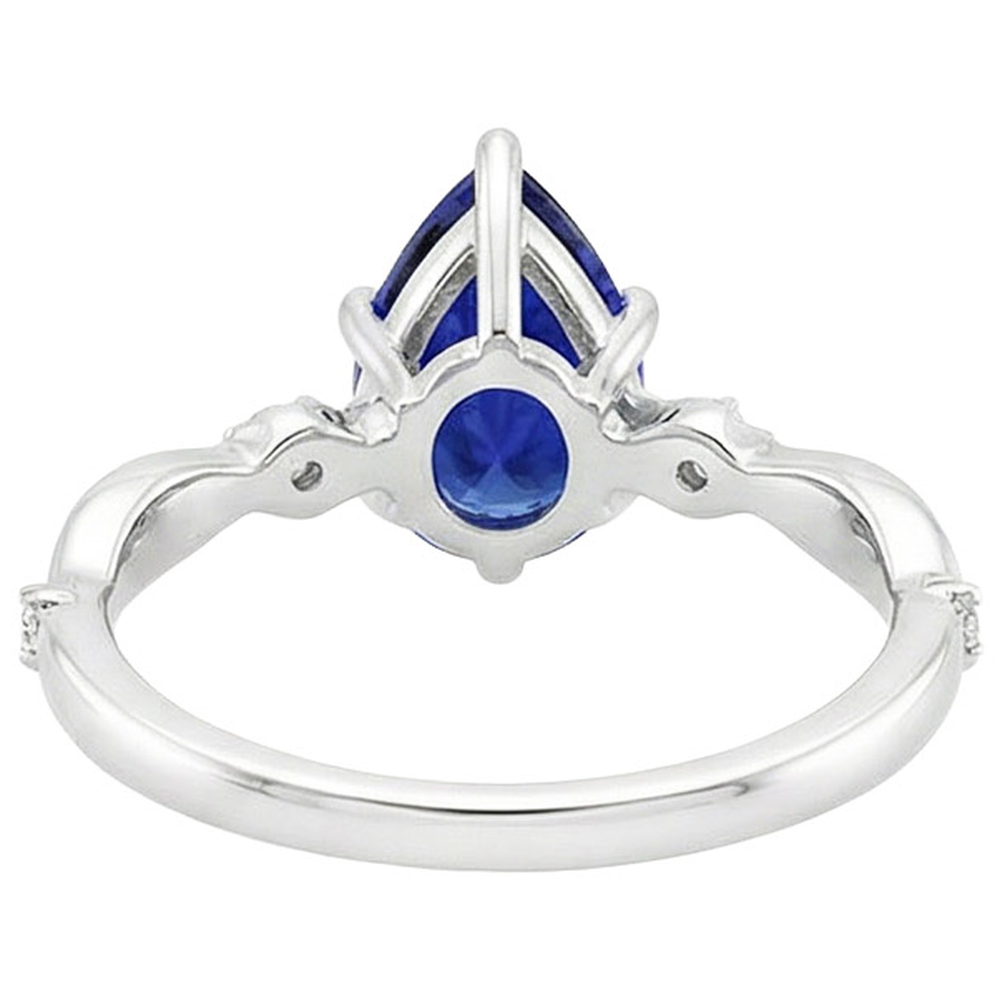vero pear diamante 3carati anello angolo laterale