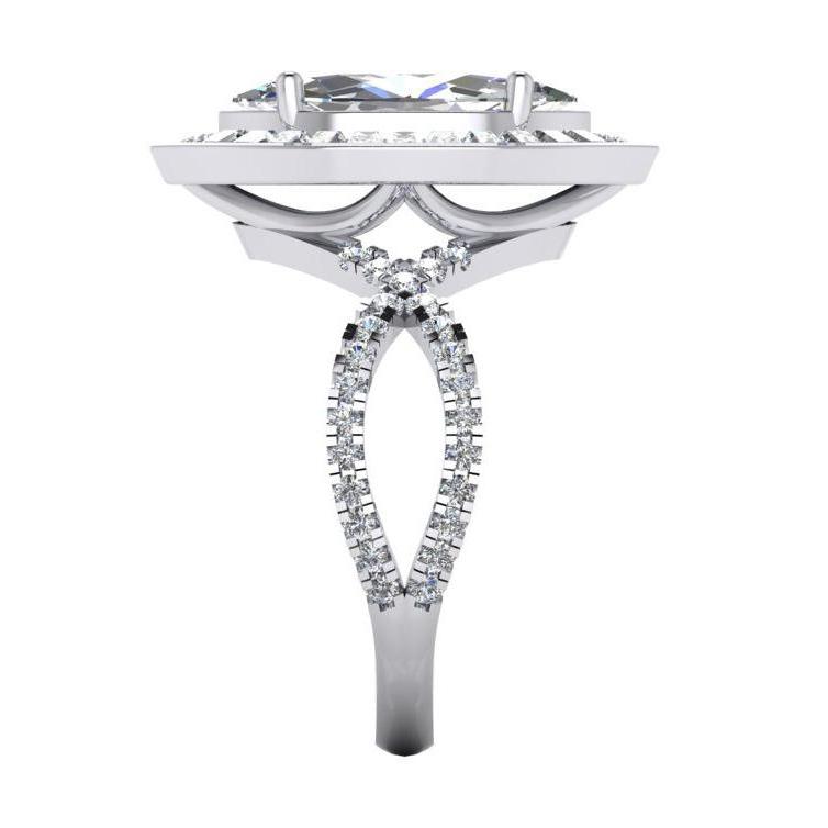 Anello Di Fidanzamento Con Genuino Diamante Marquise Halo 5.50 Carati Gioielli Da Donna