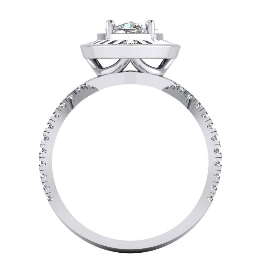 Anello Di Fidanzamento Con Genuino Diamante Marquise Halo 5.50 Carati Gioielli Da Donna