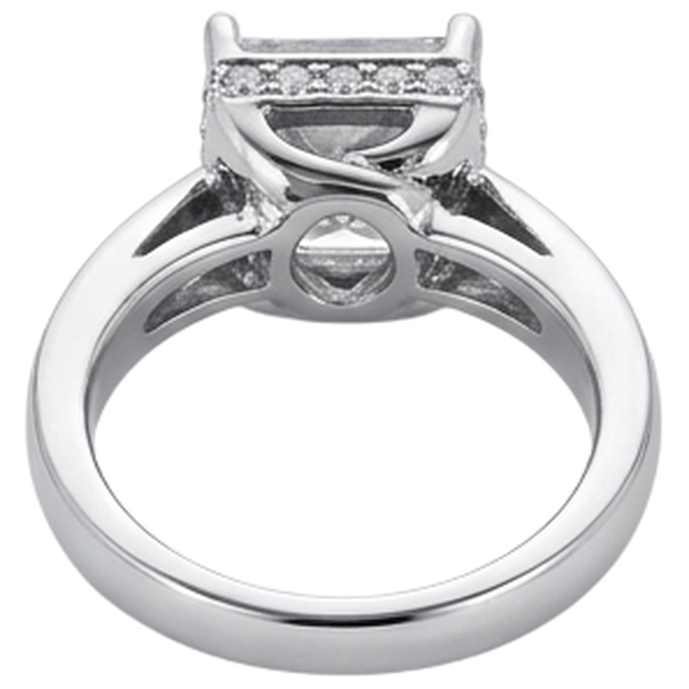 Anello Di Fidanzamento Con Genuino Diamante Naturale Autentico ( non creato in laboratorio ) Hidden Halo Princess 2,50 Carati Nuovo