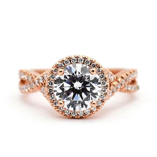 Anello Di Fidanzamento Con Genuino Diamante Rotondo Ca. 2.50 Carati