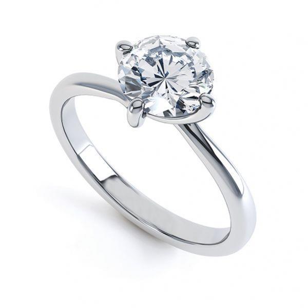 Anello Di Fidanzamento Con Genuino Diamante Solitario Scintillante Da 2.50 Carati In Oro Bianco