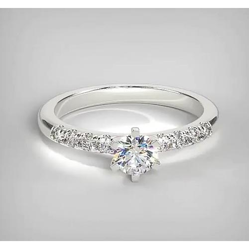 Anello Di Fidanzamento Con Naturale Diamante Da 1.50 Carati In Oro Bianco 14K