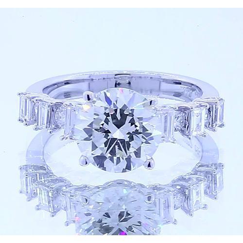 Anello Di Fidanzamento Con Naturale Diamante Rotondo Da 2.50 Carati. 4 Poli. Anello Di Fidanzamento